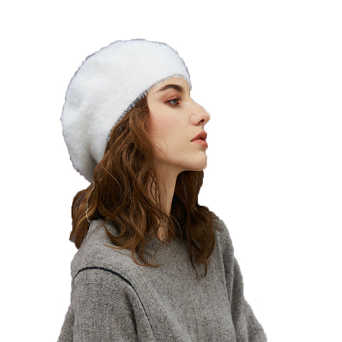 Image of Faux Mink Beret Hat - Itopfox