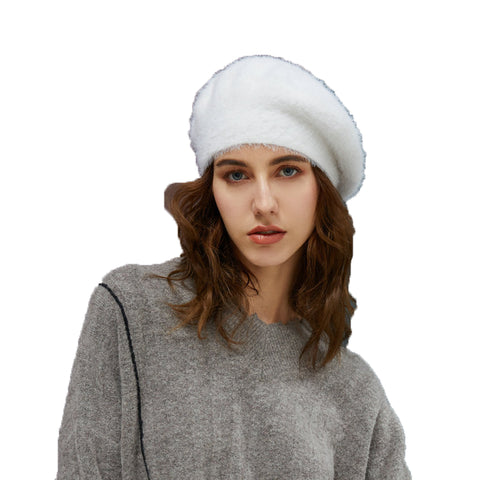 Image of Faux Mink Beret Hat - Itopfox