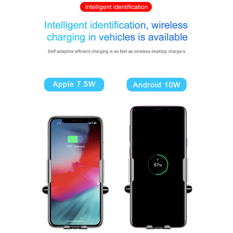 Qi Car Wireless Charger For iPhone Xs Max XR X Samsung Intelligent Infrared Sensor Fast Wirless Charging Car Phone Holder - Itopfox